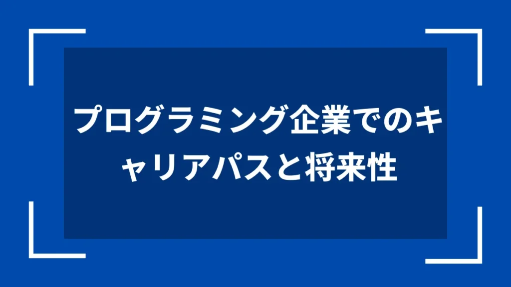 プログラミング企業でのキャリアパスと将来性